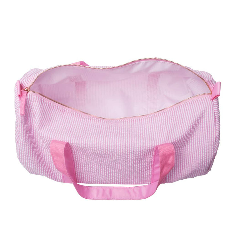 Seersucker Kids Duffle Bag, Overnight Weekender Bag for Toddler Boys Girls Pink