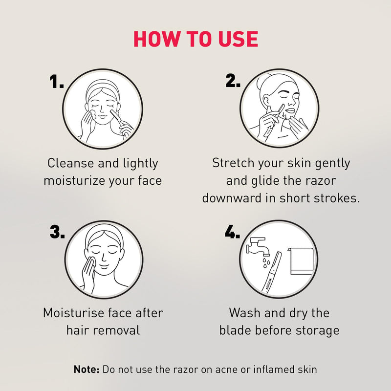 [Australia] - Sirona Blink & Glow Dermaplaning Razor for Women | Eyebrow Face Razor for Peach Fuzz & Precision Touch-Ups | Eyebrow & Facial Razor with Safety Cover - Pack of 3 3 Razors 