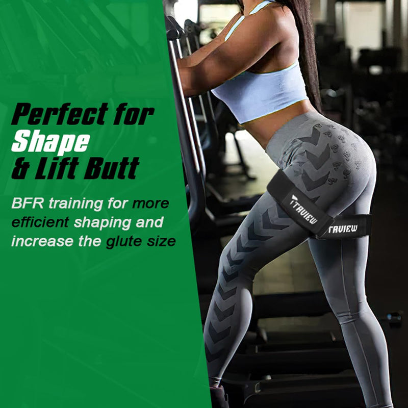[Australia] - Occlusion Bands for Women Glutes & Hip Building, Blood Flow Restriction Bands BFR Bundle Booty Bands, Best Fabric Resistance Bands for Exercising Your Butt, Squat, Thigh, Fitness Black 