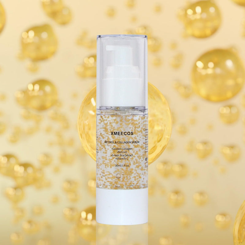 XMEECOS Retinol and Collagen Serum for face with Collagen Balls Niacinamide Green Tea Extract Vitamin C Retinol Natural Anti-aging Moisturizing Vitamin A Soothing and Amino Acid| Giftable|
