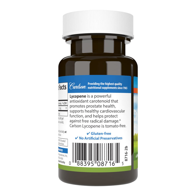 [Australia] - Carlson - Lycopene, 15 mg, Tomato-Free, Prostate Health & Circulation Support, Optimal Wellness, 60 Softgels 60 Count (Pack of 1) 