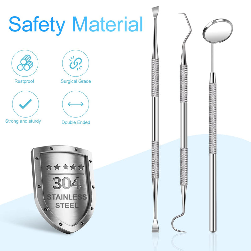 [Australia] - Dental Tools, Sopito 3PCS Teeth Cleaning Tools Stainless Steel Dental Scraper, Scaler Pick Plaque Remover Set… 3 