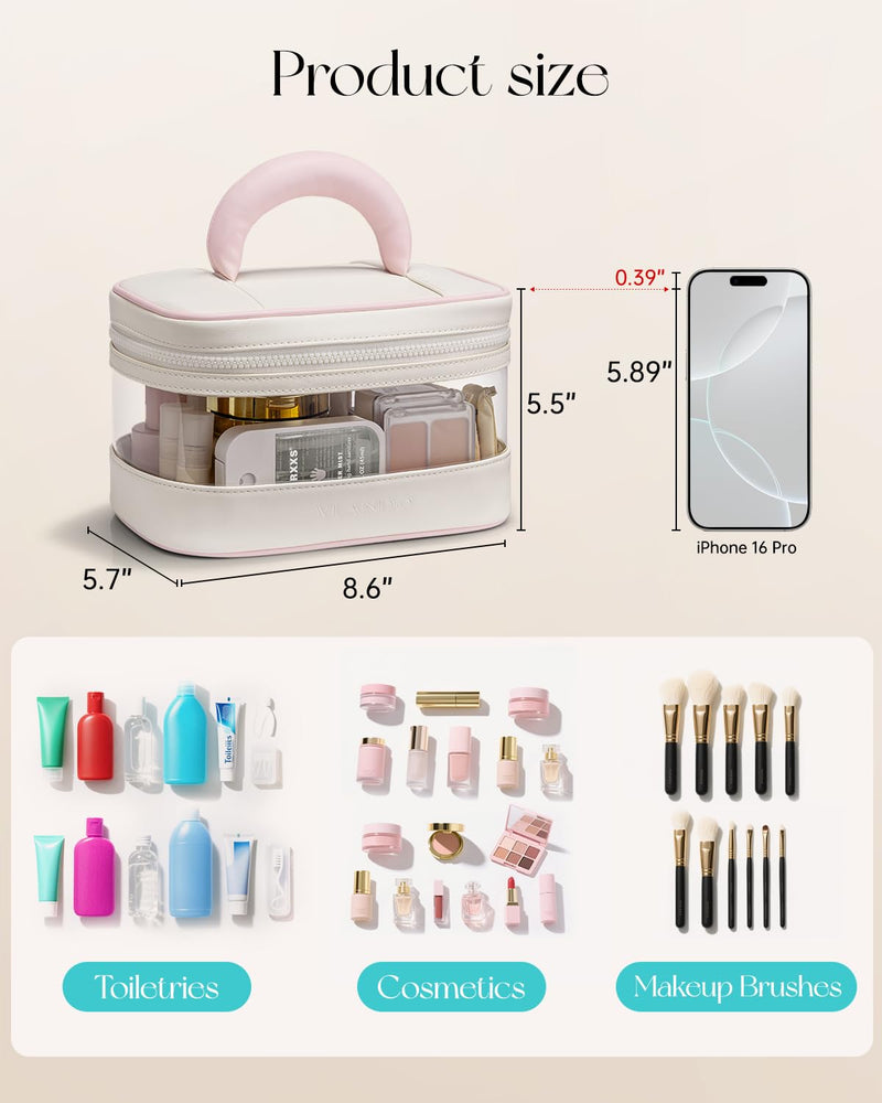 Vlando Jewelry Box for Women & Travel Makeup Bag