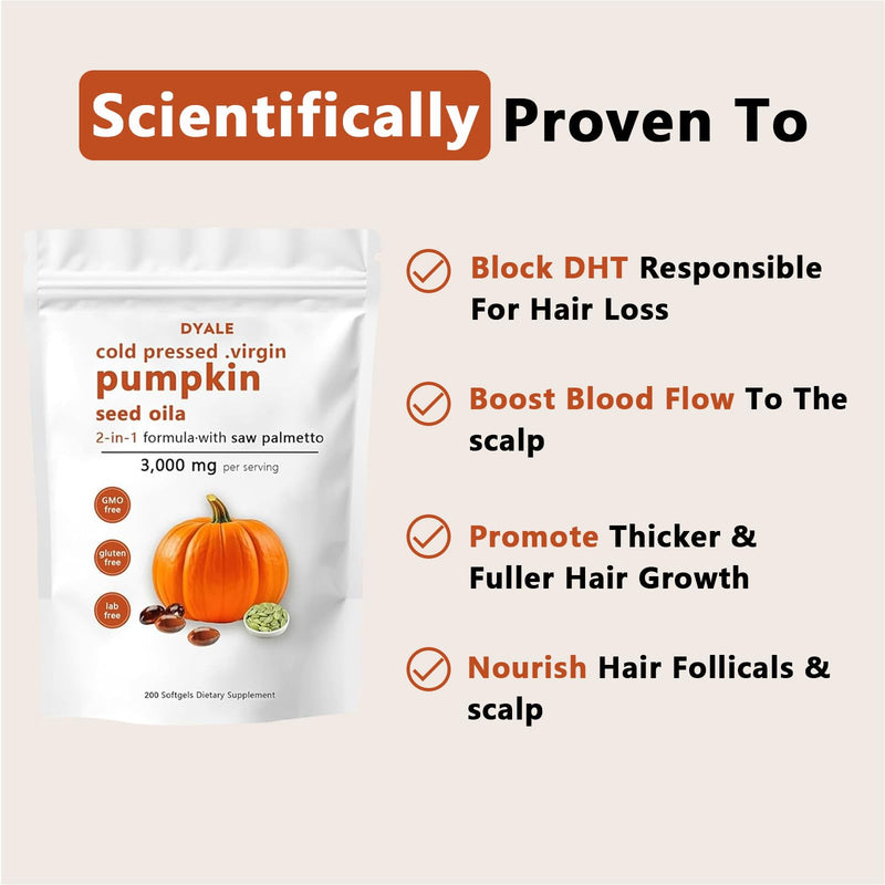 [Australia] - DYALE Pumpkin Seed Oil with Saw Palmetto,200 Softgels | Cold Pressed, Pure Virgin Oil, Essential Fatty Acids & Phytosterols | Supports Hair, Urinary, Bladder & Prostate Health | Non-GMO (1pc) 1pc 