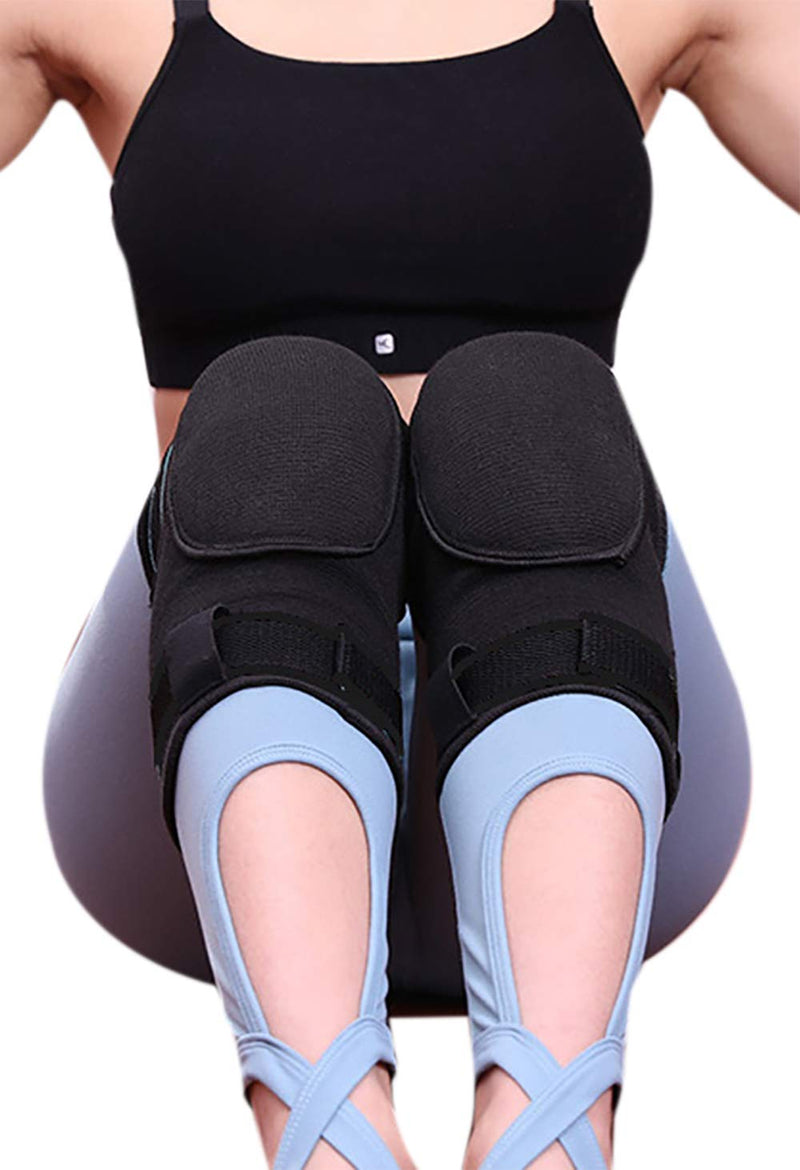 ANKOMINA Unisex Adult 2 Pairs Knee Pad and Elbow Support Set,Anti-Slip Breathable Flexible Elastic Knee Brace Knee Elbow Support Protector for Volleyball Football Dance Yoga Skating Baskeball Sport Black L(Adult
