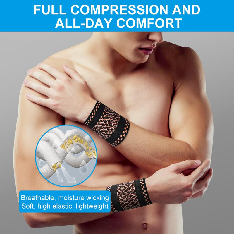 [Australia] - AOOWU Wrist Bandages, Pack of 2 Breathable Wrist Wrap Wrist Bandage, Wrist Support Bandage, Fitness for Sports, Gymnastics, Strength Training, Sports Protection (S) S 