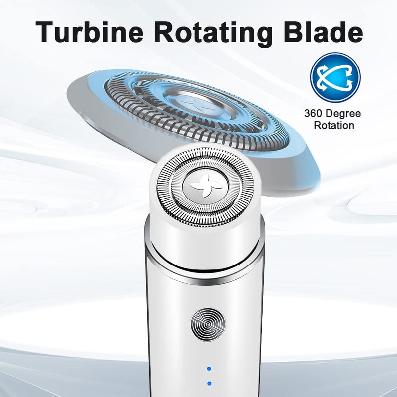 [Australia] - SUPRUS Women USB Rechargeable Electric Shaver for Face Beard Mustache Arm Leg Armpit Bikini LED Battery Indicator Wireless (White) White 