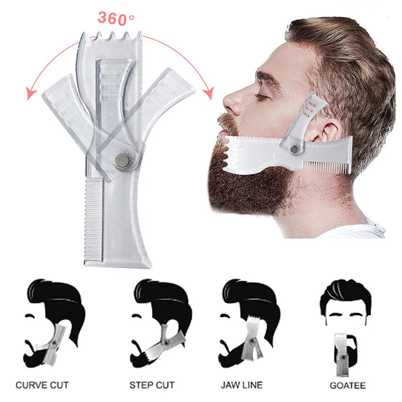 [Australia] - Beard Shaper Stencil Beard Shaping Tool Styling Comb Stencil for Goatee Mustache Sideburns Facial Hair Trimming Guide for Men 