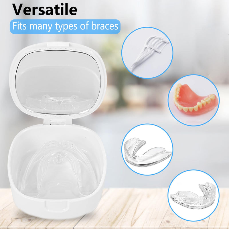 [Australia] - Retainer/Mouth Guard/Denture/Night Guard Case with Mirror & Ventilation Holes - Leopard Print 
