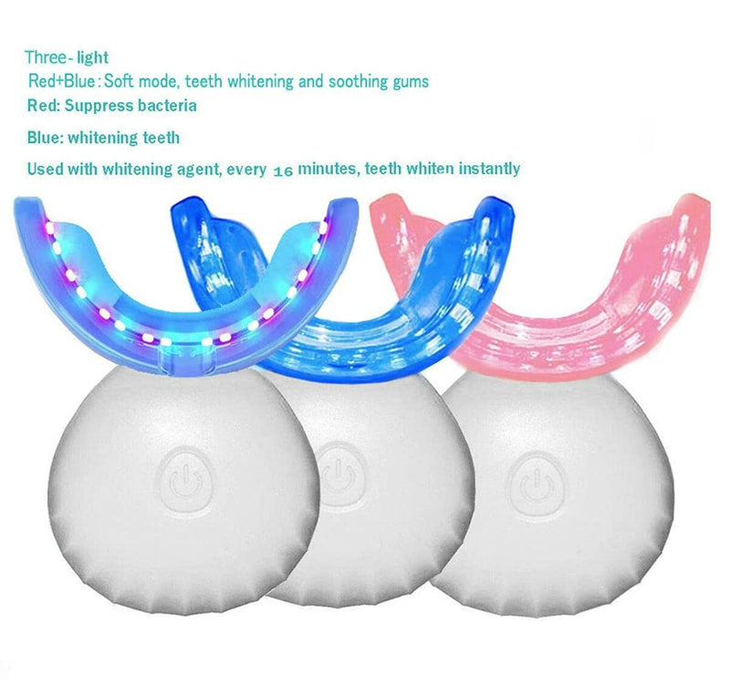 [Australia] - 32 LED Teeth Whitening Accelerator Light with Cold Light &Red Lights Trays Device, Teeth Whitening Enhancer Light Built-in 16 Minute Timer (White) White 