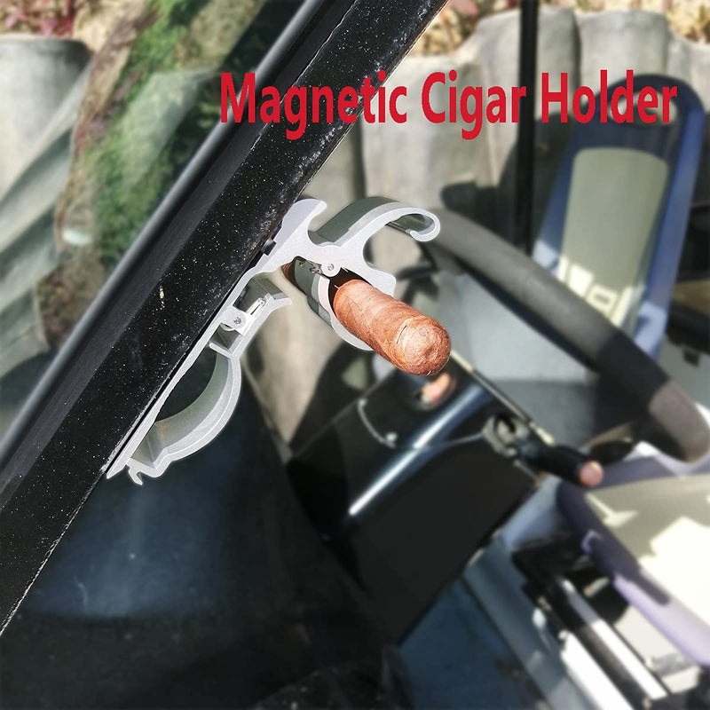 [Australia] - Cigar Holder, Durable Cigar Clip, Cigar Accessories， single cigar holder cigar holders for men cigar holders Cigar Stand Can Hold 30-60 Rings Cigars,Cigar For Men/Golfer 1 pc (grey) 
