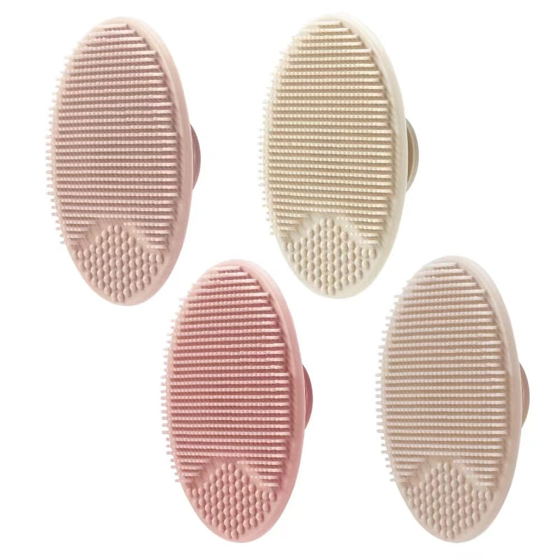 [Australia] - PandaEar Baby Cradle Cap Brush, Silicone Baby Bath Brush Massage Brush Set for Dry Skin, Cradle Cap, and Eczema, 4 Pack (Pink) Pink 