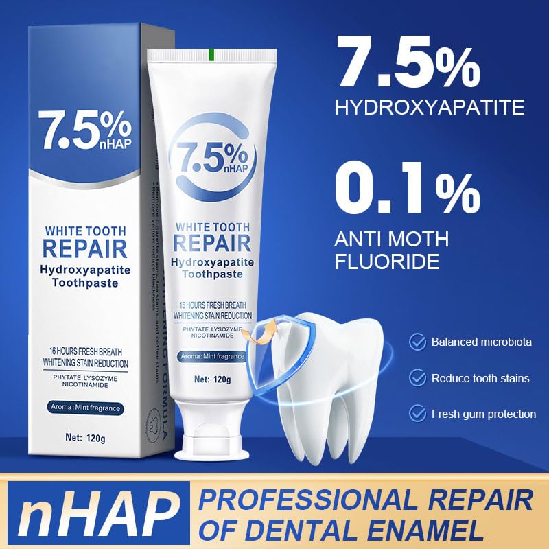 [Australia] - 3 PCS Hydroxyapatite Toothpastes for Enamel Protection and Tooth Strengthening, Fluoride-Free with Gentle Mint, Fresh Breath, Reduce Tooth Sensitivity,Daily Use for Oral Care 4.23 Fl Oz (Pack of 3) 