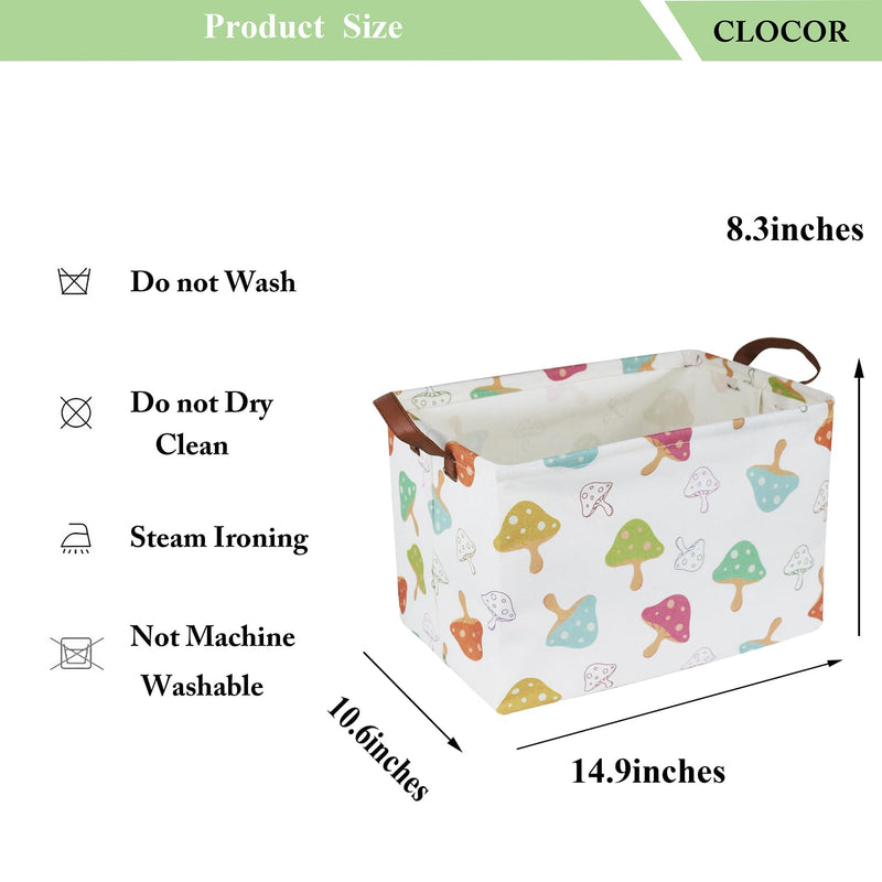 [Australia] - Rectangular Kids Toys Storage Basket,Waterproof Gift Basket,Room Decor,Toy Bins,Shelf Basket(Mushroom) Mushroom 