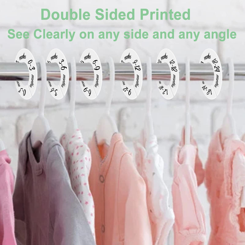 [Australia] - Pro Goleem Baby Closet Dividers Unisex Baby Closet Organizer for Nursery Baby Clothes Size Age Dividers Fits 1.5" Rod 6 PCS A White 