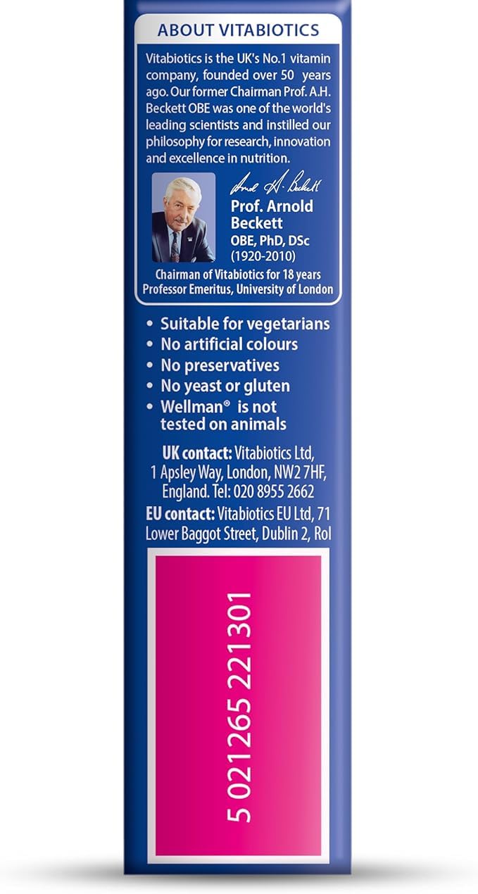 Vitabiotics Wellman Original Vitamin & Mineral Supplement | 30's | BUNDLE Vegetarian Tablets by Vitabiotics