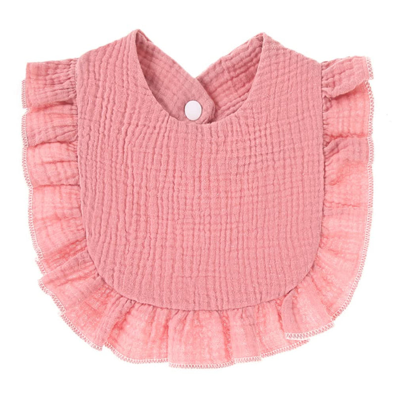 [Australia] - 4 PACK Solid Muslin Baby Drool Bibs Set for Unisex Boys Girls Cotton Adjustable Teething Feeding Drooling Bibs Pink Set 