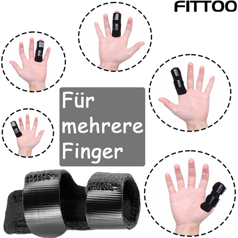 [Australia] - FITTOO finger splint finger protection for index finger, middle finger, ring finger, finger splint orthosis for arthritis tendonitis finger bandage relief from swelling, pain, 1 black black (one piece) one size 