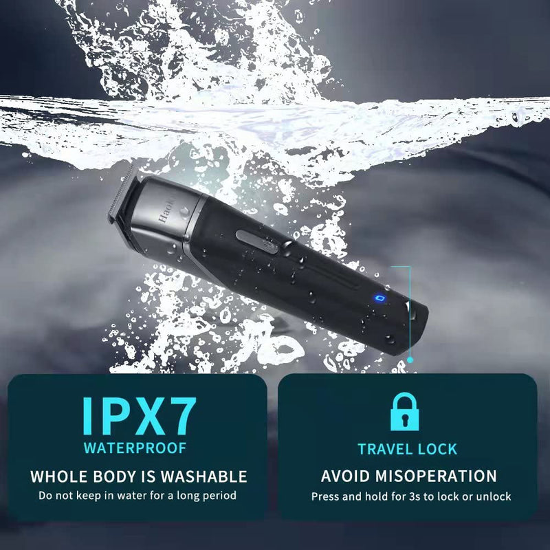 [Australia] - GEEGVV Haokry Beard Trimmer, Cordless Hair Clippers, Waterproof Body Mustache Nose Ear Facial Cutting Groomer, Electric Shaver 6 in 1 Grooming Kit for Men 