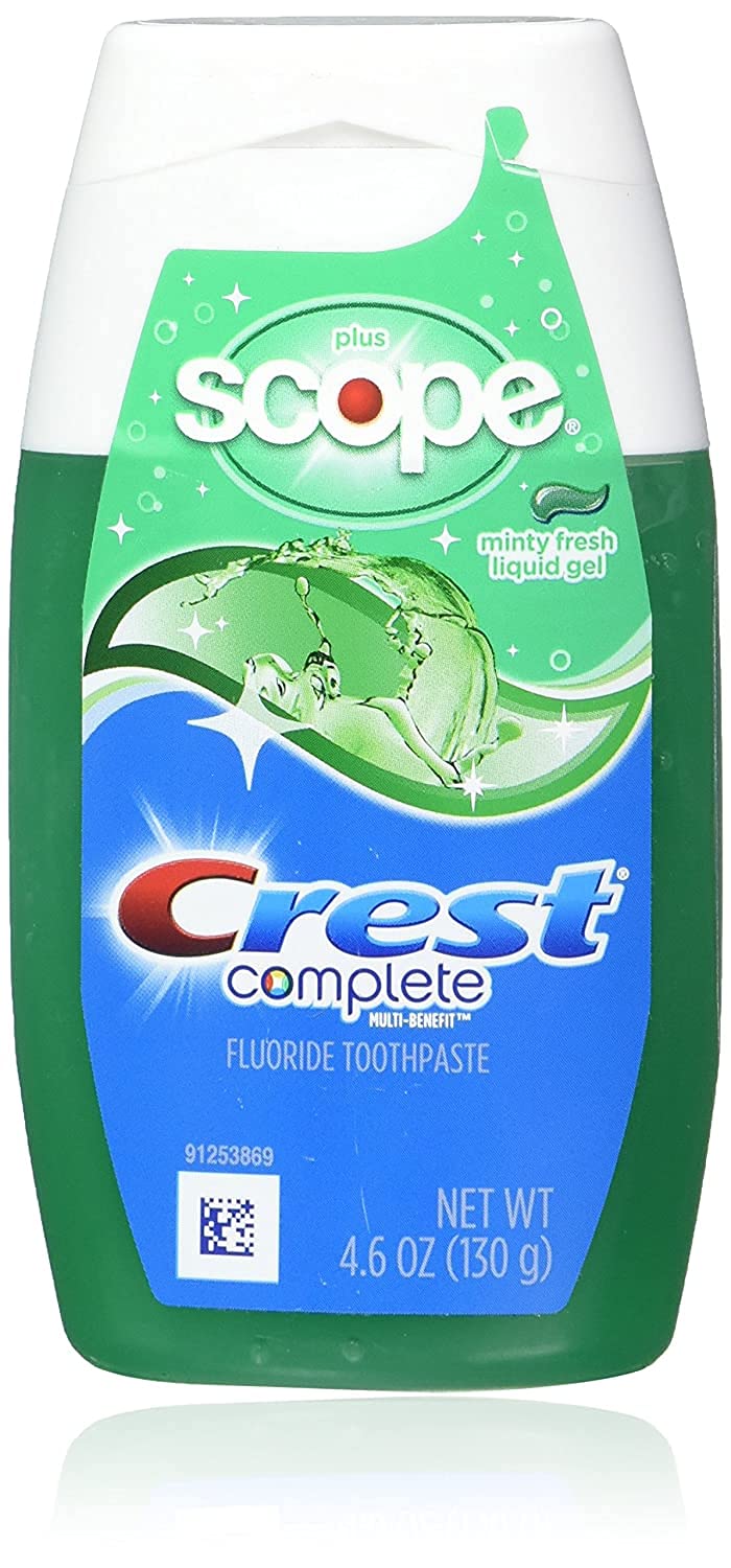 [Australia] - Crest Complete Whitening Plus Scope Tartar Control Toothpaste, Minty Fresh Liquid Gel, 4.6 Oz (130g) - 3 Mint 4.6 Ounce (Pack of 3) 