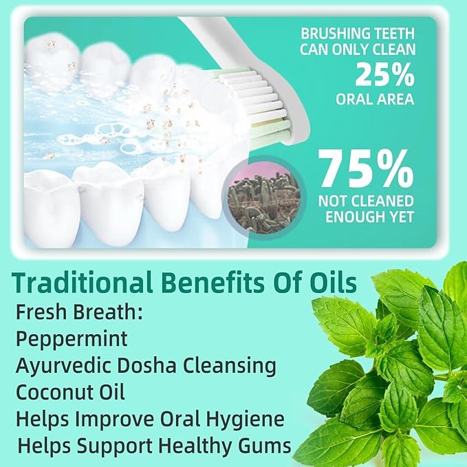 [Australia] - Coconut Oil Pulling for Fresh Breath and Oral Hygiene - Ayurvedic Expert Formulated | Supports Healthy Gums | Natural Teeth Whitening - Includes Tongue Scraper and Measuring Cup - 8 fl. oz 