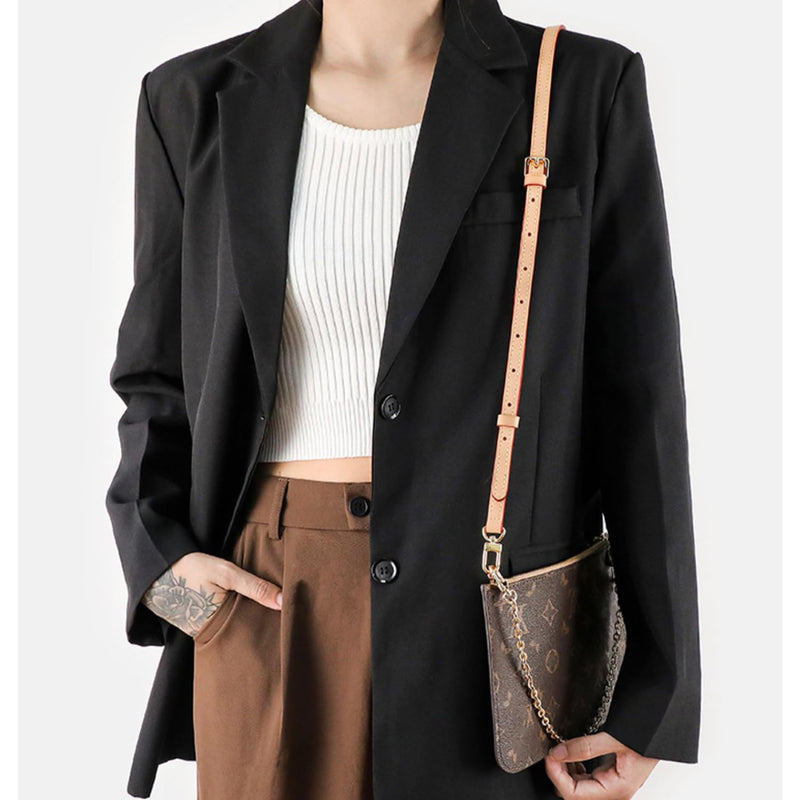 Vachetta Leather Crossbody Strap for SPEEDY L V Handbag Replacement Shoulder Strap Length39 - 47 in *Width 0.59in