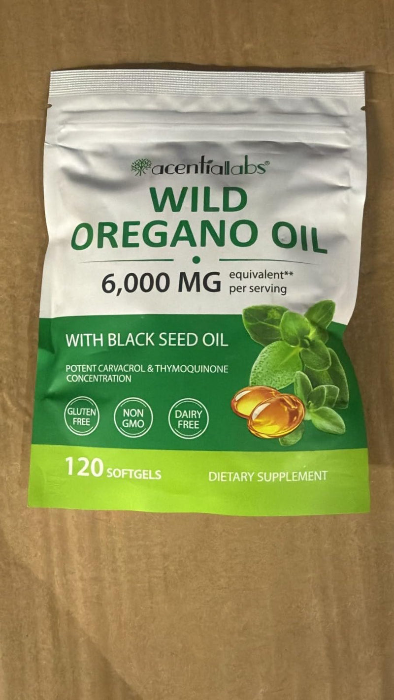 Oil of Oregano with Black Seed Oil Softgels – 6000mg + 200mg 2-in-1 Cold-Pressed Formula – 165mg Naturally Occurring Carvacrol & Thymoquinone – High Strength Non-GMO Gluten Free – 120 Softgels