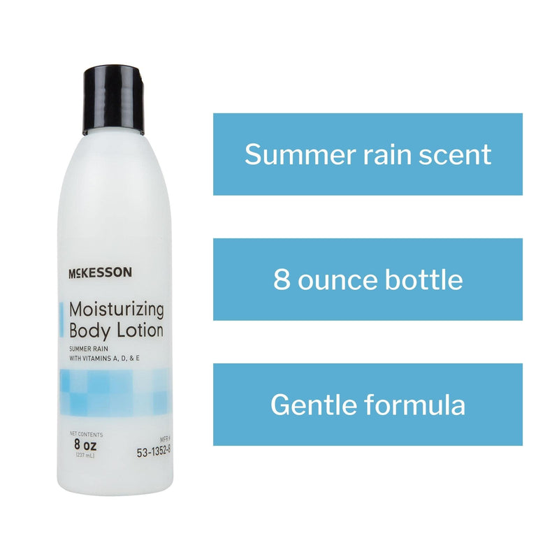 McKesson Moisturizing Body Lotion with Vitamins A, D, E, Summer Rain Scent, 8 oz, 1 Count 1 Ounce (Pack of 1)