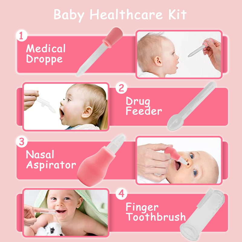 [Australia] - Baby Healthcare and Grooming Kit, 26 in 1 Baby Electric Nail Trimmer Set Newborn Nursery Health Care Set for Newborn Infant Toddlers Baby Boys Girls Kids Haircut Tools 26 in 1 Pink 