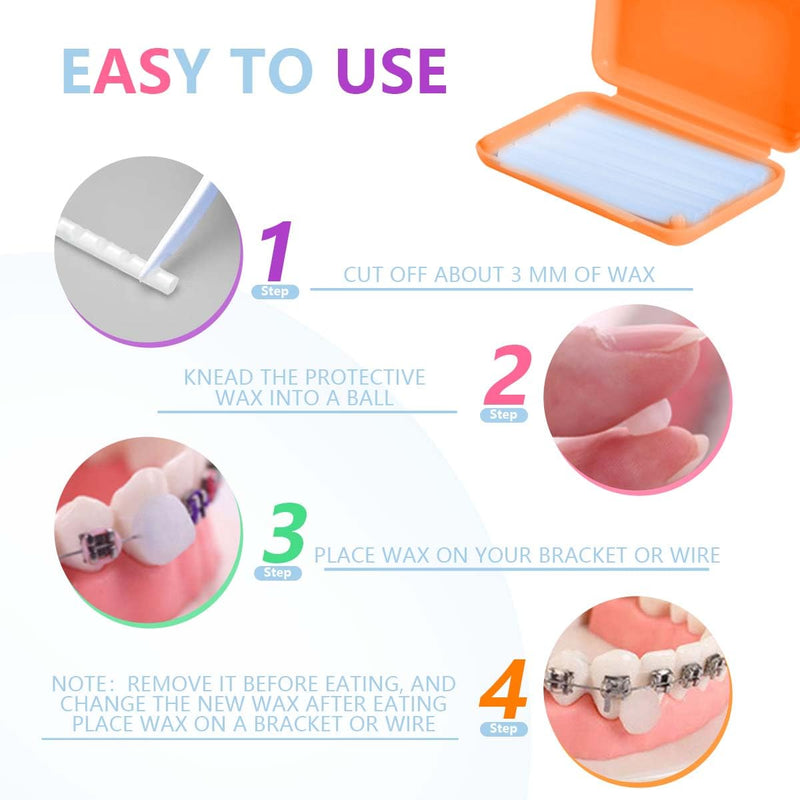 24 Pack Colorful Orthodontic Wax Dental Wax for Braces Wearer 24 Pack