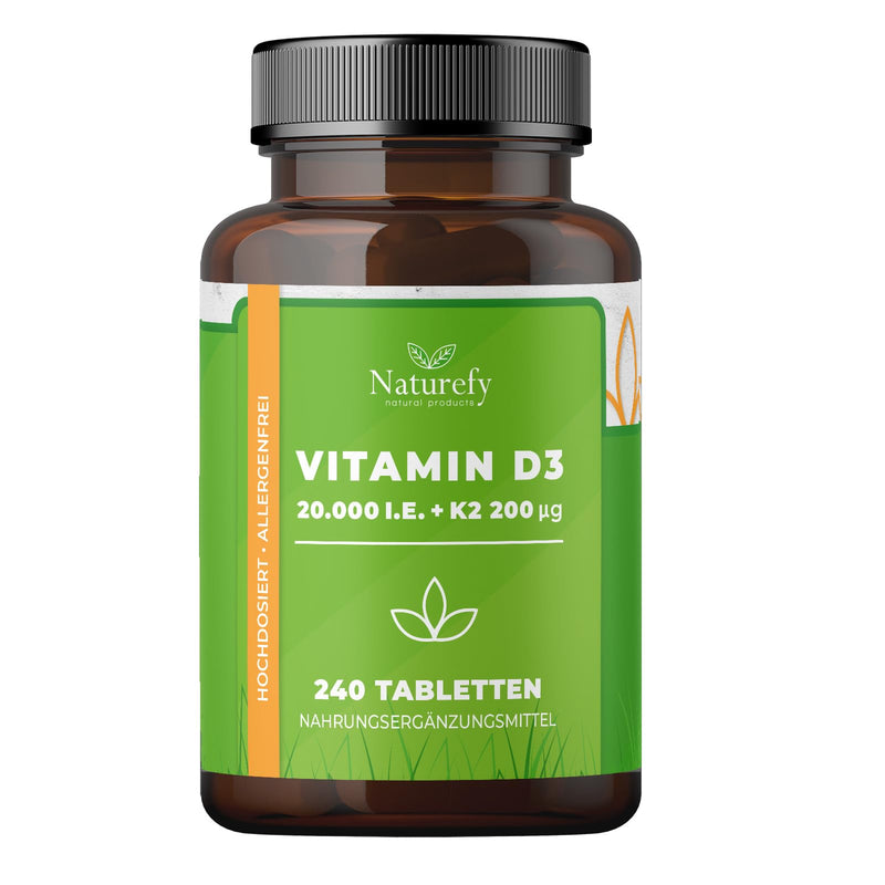[Australia] - Vitamin D3 K2 high dose 20,000 - 240 tablets - Vitamin D 20,000 IU - Vitamin D3 K2 tablets - Vitamin D3 + K2 high dose 