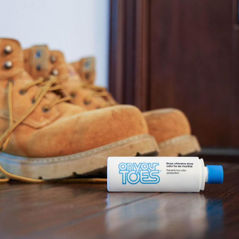 On Your Toes Foot Powder, Natural Aluminum-Free Shoe Odor Eliminator 1-Pack | Fast-acting, long-lasting, no perfume, podiatrist recommended, up to 3 pairs of shoes per bottle for kids, men & women, USA 0.75 Ounce (Pack of 1)