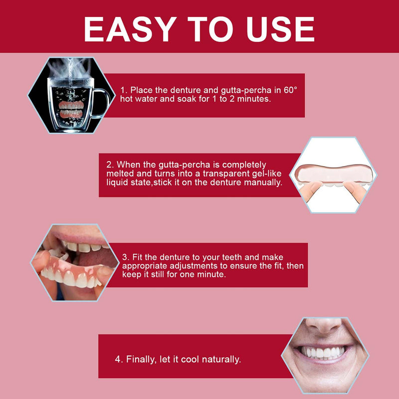 [Australia] - EONFAVE denture set, complete dentures, clip-on dentures, denture silicone reline kit, silicone reline bit set, temporary dentures, temporary dentures 