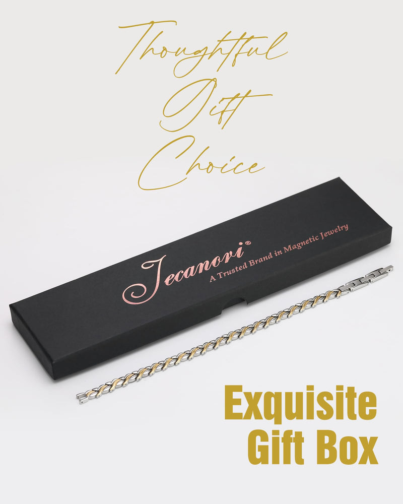 [Australia] - Magnetic Bracelets for Women, Ultra Strength 3500 Gauss Magnet Bracelet, Mermaid Titanium Steel Bracelets Jewelry Gifts for Women with Sizing Tool A-Silver and Gold 