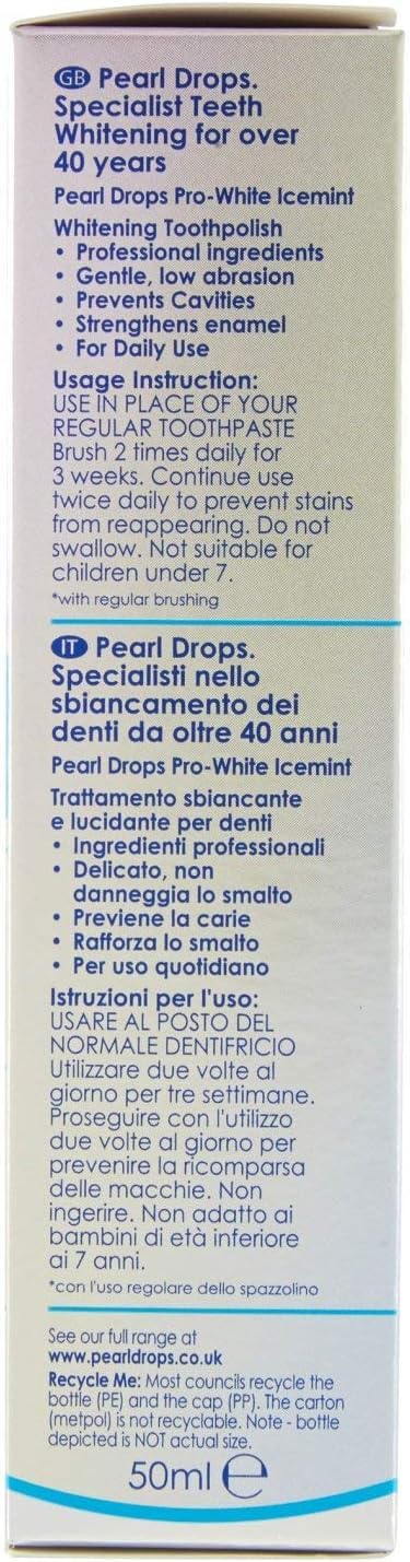 Pearl Drops Whitening Toothpolish Ice White Freshmint Boost - 50ml
