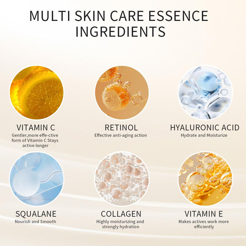 HKH Vitamin C Serum For Face: 30 Capsules Anti-Aging Wrinkles With Vit C & Vitamin E Serum For Women Over 30+ - Reducing Fine Lines - Smoothing & Firming Skin - Travel Friendly