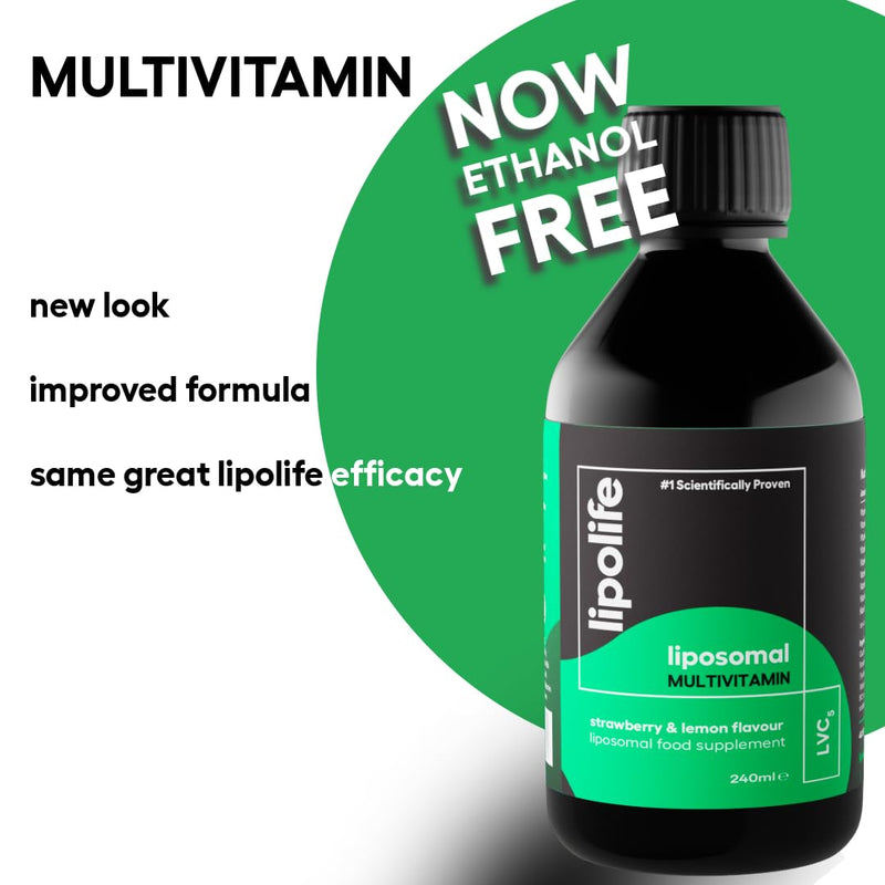 Liposomal Vegan Multivitamin | Higher Absorption, Scientifically Proven | Advanced Formula. Strawberry and Lemon Flavour. 240ml. for Your Family's Immune Health. Lipolife