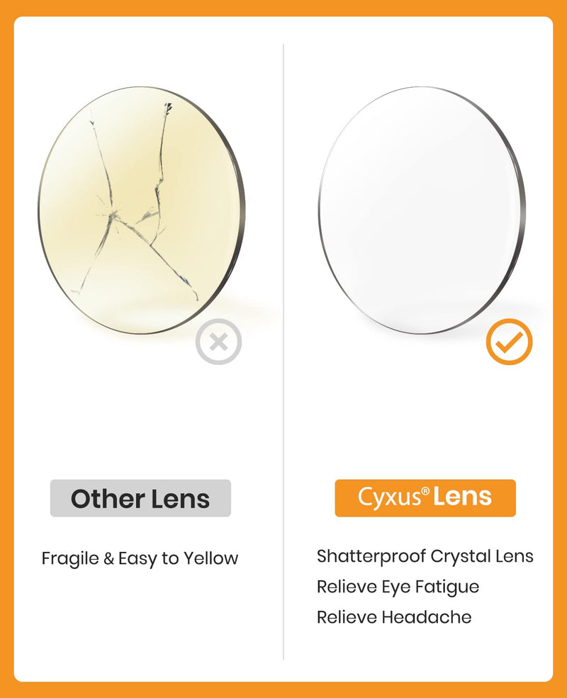 [Australia] - Cyxus Round Blue Light Glasses for Men Women Wire Frame UV Blocking Computer Glasses Clear Lens Metal Ultralight Eyewear 01 - Gold 