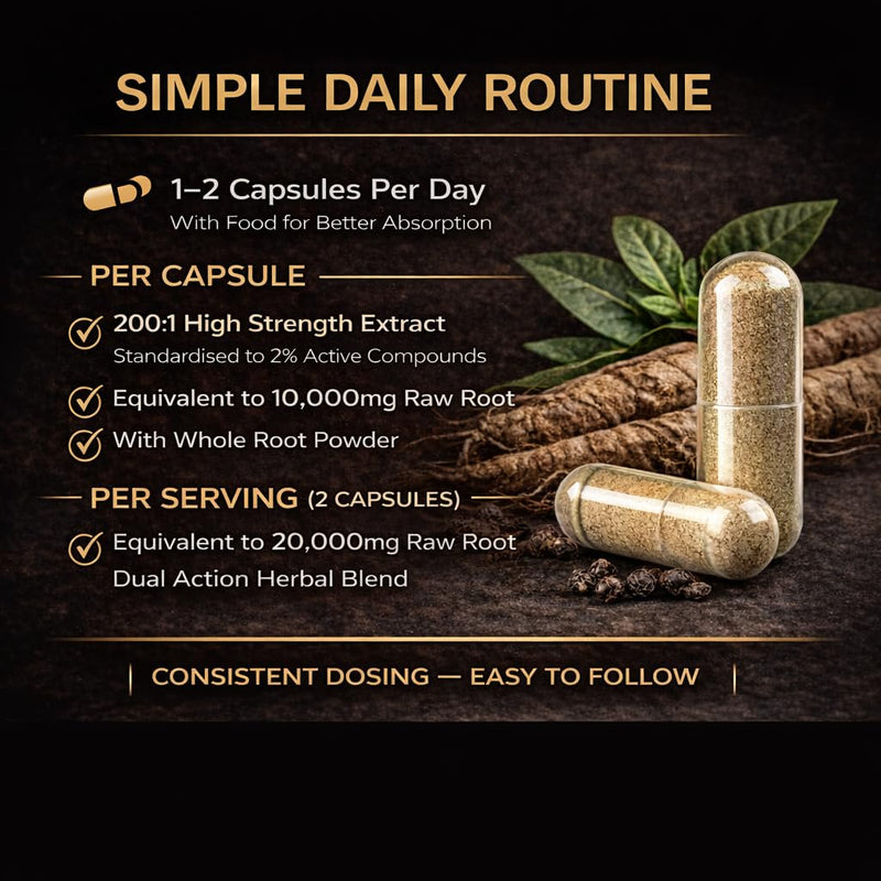 High Strength Malaysian TKA 2% | 200:1 Extract with Root Powder, Zinc & Black Pepper | 20,000mg Equivalent | Vegan | 90 Capsules | UK Made | Tong Ali