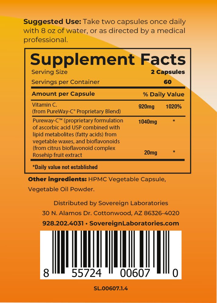 Vital C-LD - Enhanced Liposomal Vitamin C - 530mg Capsules - 120 Count 120 Count (Pack of 1)