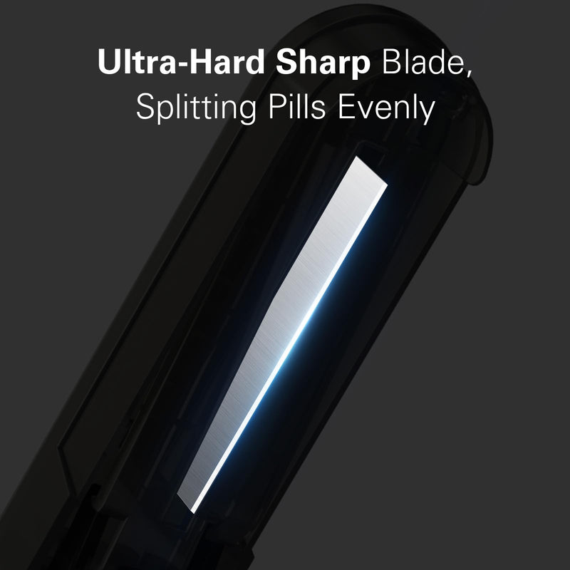 [Australia] - ONE PIX Pill Cutter Splitter for Small and Tiny Pills, Pill Cutter for Cutting Multiple Pills at a Time in Half, Pill Cutter for Small or Large Pills with Hidden Sharp Stainless Steel Blade, Grey 