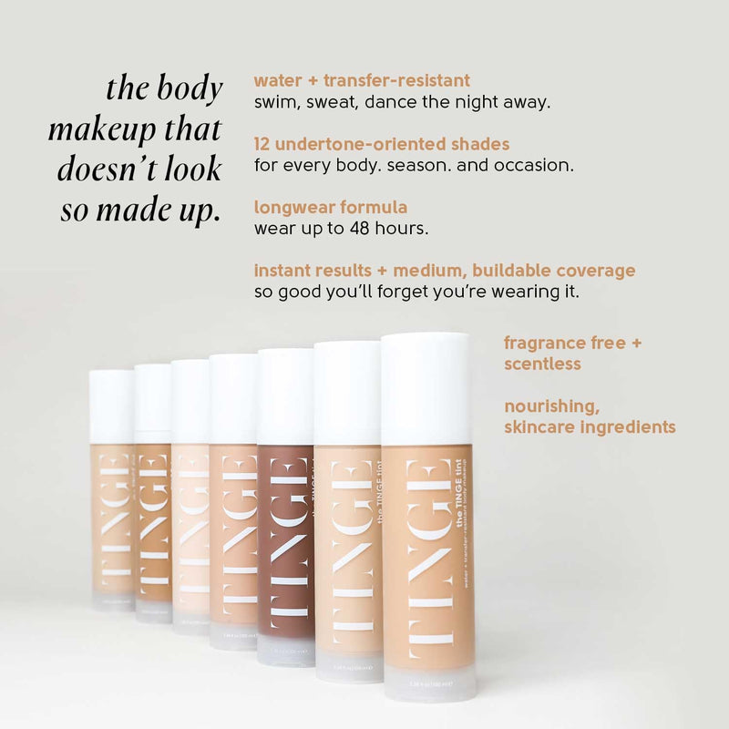 [Australia] - Tinge Tint Body Makeup, Lasts Up to 48 Hours, Medium Coverage With Amino Acids, Hyaluronic Acid & Lysine, Semi Matte Finish, Water & Transfer Resistant, 3.38 Fl Oz - Medium Neutral 