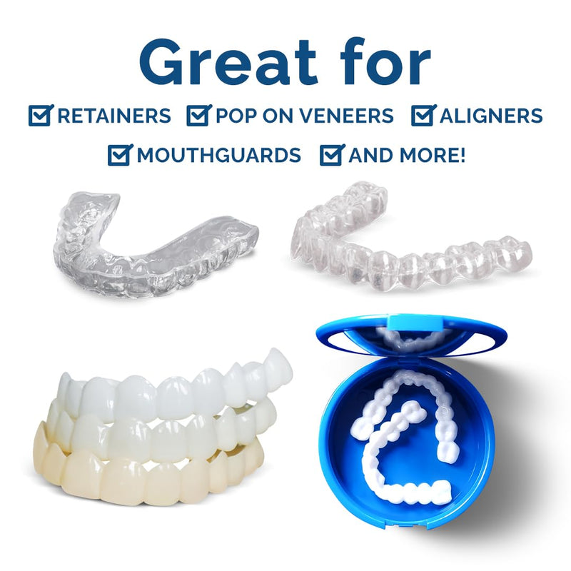 [Australia] - Retainer Cleaning Bundle by Pop On - 30 Retainer Cleaner Tablets, 1 Aligner Cleaner Fresh Foam, 1 Soft Bristle Toothbrush, 1 Mirror Case for Mouth Guards, Night Guards, Invisalign, Veneers, Dentures 