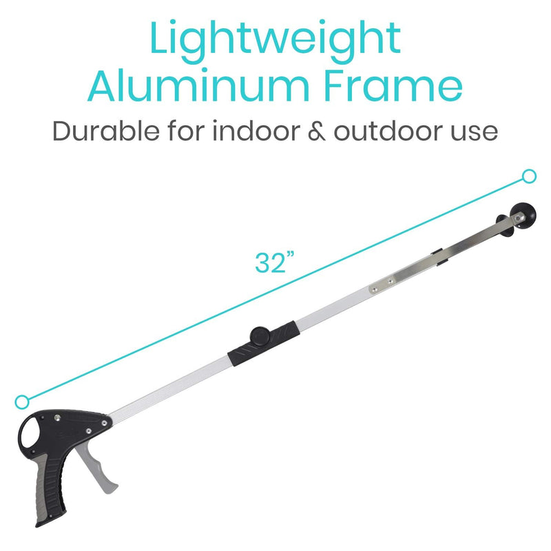 [Australia] - Vive Foldable Suction Reacher Grabber Tool for Elderly (1) - 32 Inches Long Reach Grabber Claw - Pick Up Grab Tool - Reachers for Disabled & Seniors Heavy Duty - Trash, Garbage, Cups Picker Assist 1 