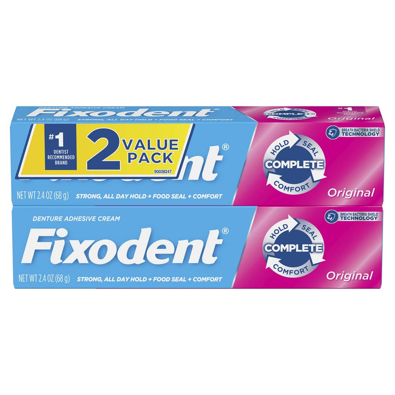Fixodent Complete Original Denture Adhesive Cream, 2.4 oz, Pack of 2 2.4 Ounce (Pack of 1)