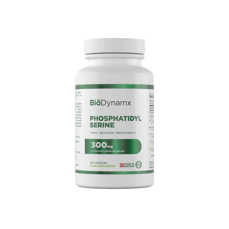 Phosphatidylserine – 300 mg Active PS, 90 Vegan Capsules (45 Day Supply) – High-Strength Brain & Focus Support, Gluten & Dairy Free, Made in UK
