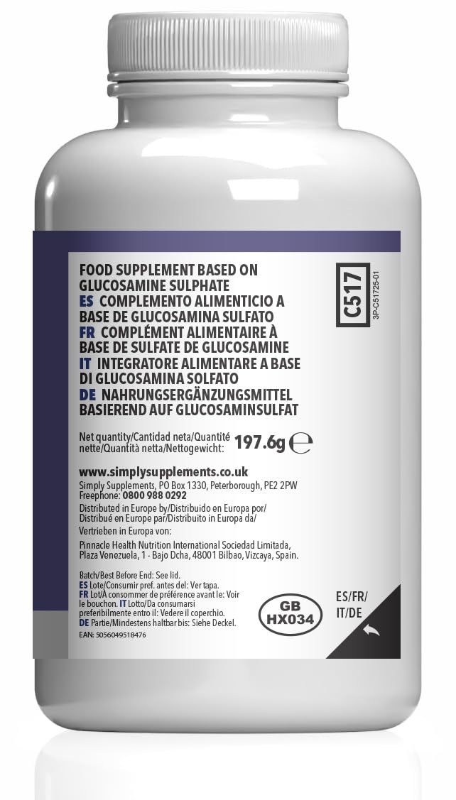 Glucosamine Sulphate 1500mg | Supports Natural Glucosamine Levels | High-Strength 2KCl Formula | One-a-Day Convenience | 120 Capsules = 4 Months' Supply | GMP-Certified & UK-Made Unflavoured 1 count (Pack of 120)