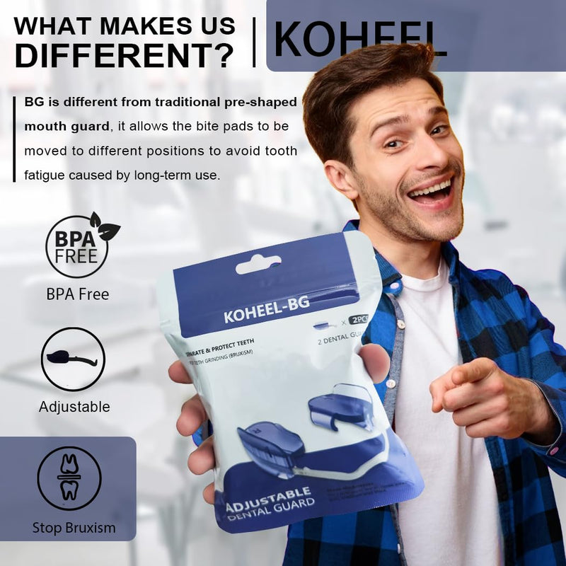 [Australia] - KOHEEL BG Adjustable Mouth Guard, No Boiling Night Guard, Stop Bruxism Dental Guard, 2 Count (Thick) thick 
