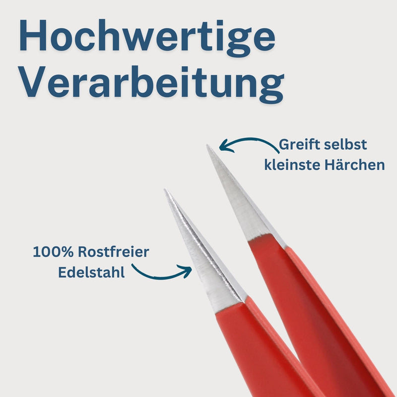 [Australia] - REMOS splinter tweezers - stainless steel [INOX] 9.5 cm - fine tip red 
