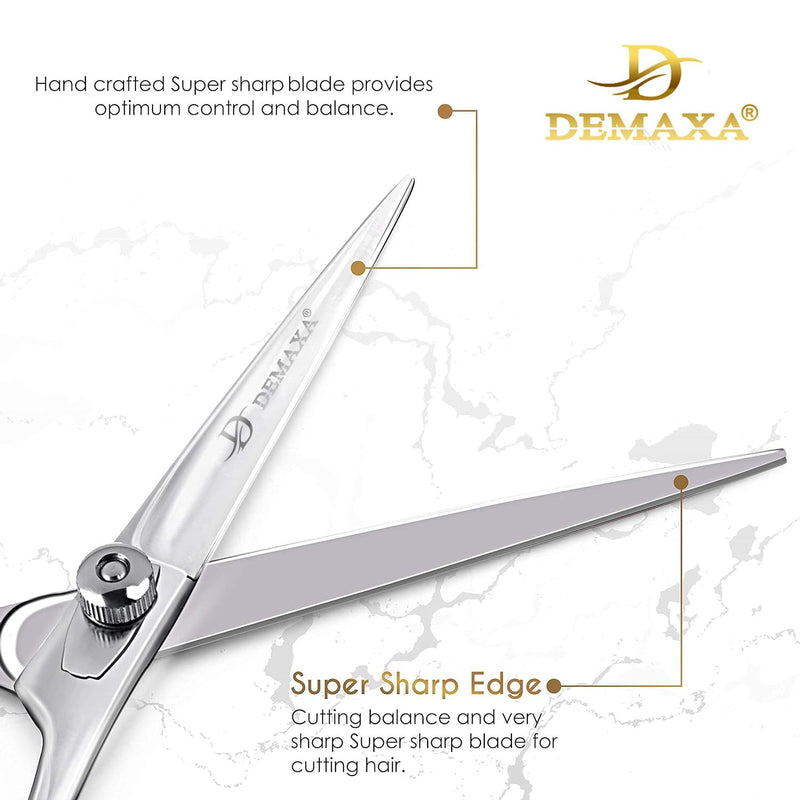 [Australia] - 6.5" Premium Hair Scissors Professionally Sharp Barber Shears - High Carbon Steel Hair Cutting Scissors with Smooth Sharp Edge Blades - Hair Trimming Shears for women Salon & Personal Use Silver Premium 